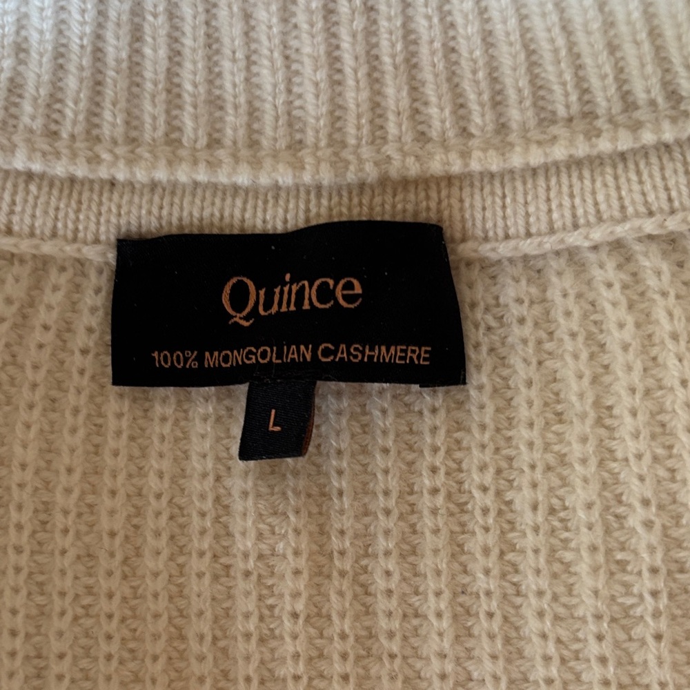 Quince Cashmere Ribbed Sweater in Cream